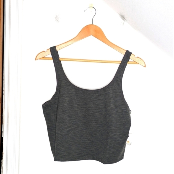 MARINE LAYER Asphalt Gray Studio Longline Cropped Tank Top NEW Size XL - Picture 1 of 5